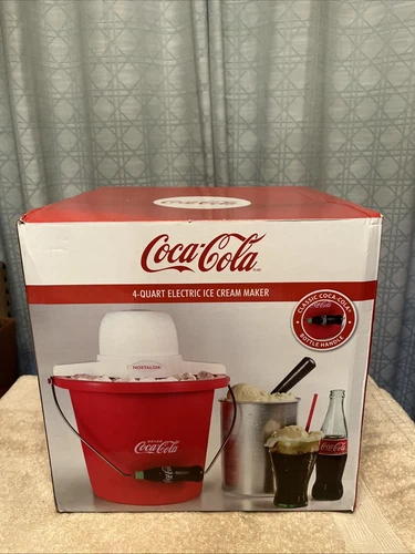 Nostalgia COCA COLA 4-Quart Electric Ice Cream Maker Electric Retro NEW