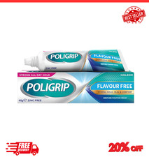 Poligrip Denture Adhesive Fixative Cream Adhesive Flavour Free 40g