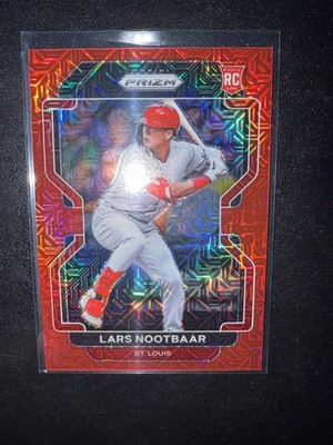2022 Panini Prizm Tier II Red Mojo Prizm #119 Lars Nootbaar RC Cardinals #/149