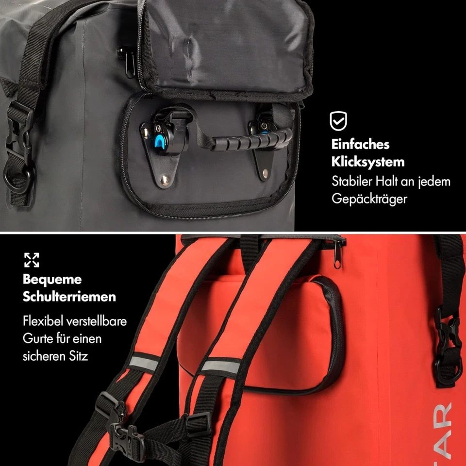 Fahrradtasche Gepäckträgertasche Rucksack Wasserdicht & reflektierend 18 & 25 L - Bild 4 von 4