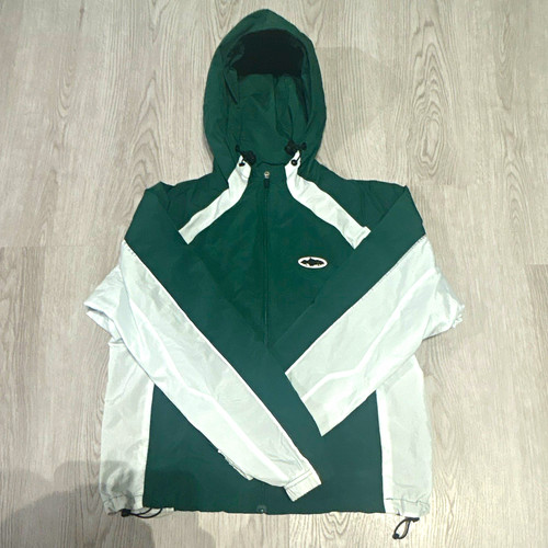 Corteiz Litework Men’s Hooded Windbreaker Jacket Green/White XS Zip