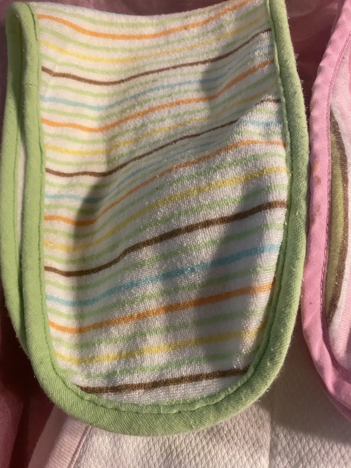 Lote de paños de muselina y rizo para bebé lavables a máquina 3 tamaños usados Foto 2 de 4