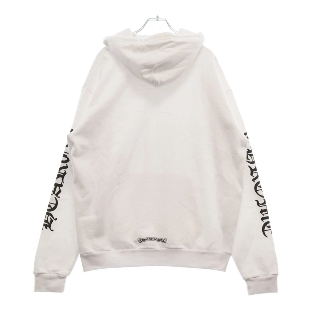 Felpa con cappuccio pullover CHROME HEARTS SWTSHRT PLVR manica stampa logo bianca usata d51d90df