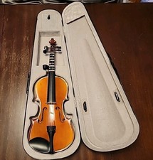 Skylark Brand 4/4 Solid Wood Natural Varnish Violin W/Hard Case No Bow