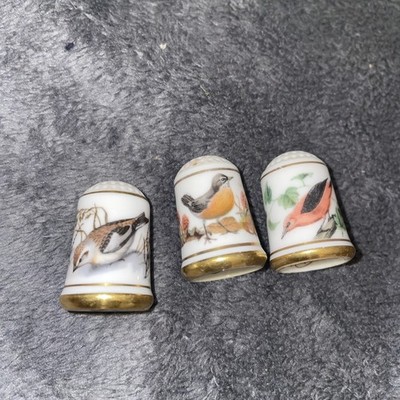 Fingerhut 3er Set Vintage Porzellan Franklin Mint Vögel Limited Edition