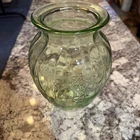 Green Hocking Depression Glass Vase  8”/ Creamer & Sugarer Ballerina Cameo
