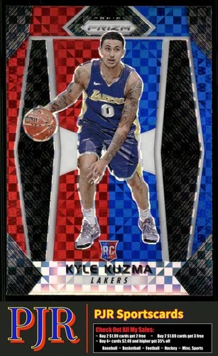 Kyle Kuzma 2017-18 Panini Prizm #283 Lakers Rookie Prizms Red White and Blue