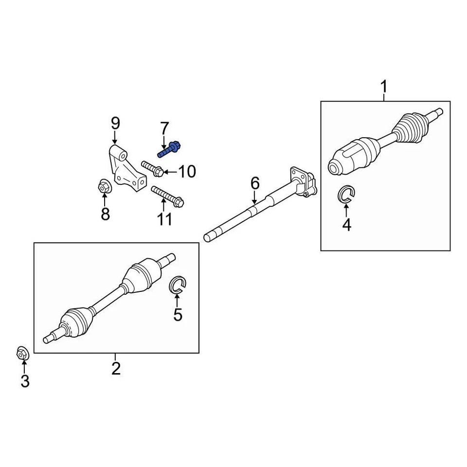 For Ford Police Interceptor Utility 14-15 Ford Upper CV Intermediate Shaft Bolt Foto 4 de 4
