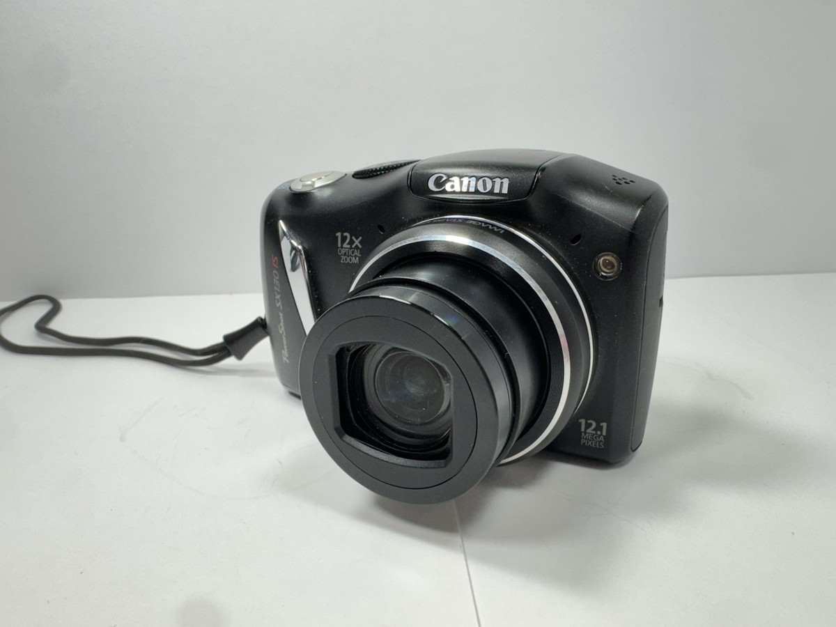 Canon PowerShot SX130 IS 12.1MP Digital Camera Working Black HD