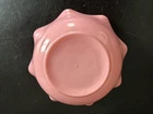 Vtg HAZEL ATLAS BOWL Crinoline Ripple Ruffled PINK &WHITE Milk GLASS 5.5" MCM