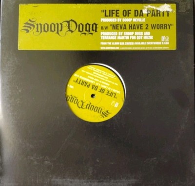 Snoop Dogg - Life Of Da Party / Neva Have 2 Worry VG+ 12 Inch Vinyl 