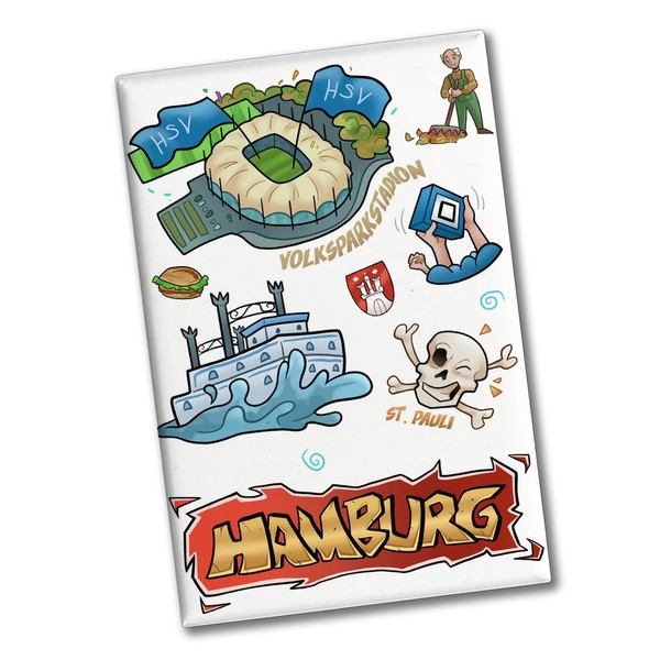 Hamburg Pop Art Comic Souvenir Souvenir Magnet Volkspark-image