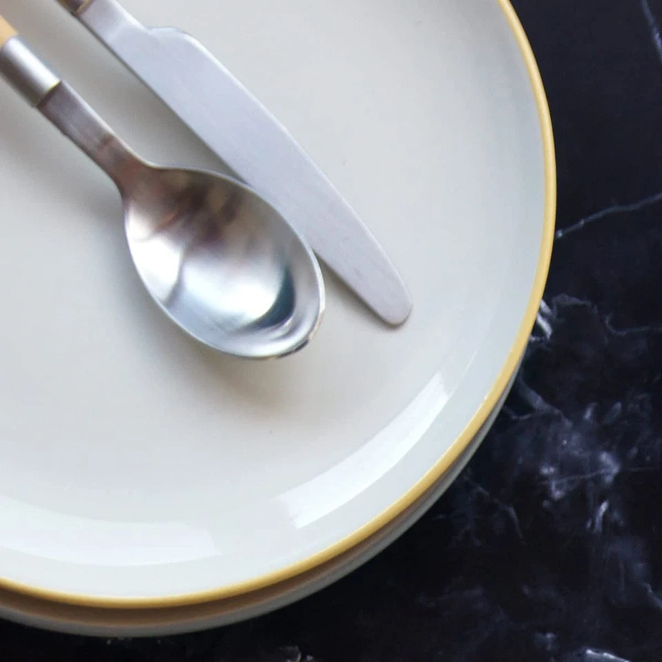 Colorwave Mustard 4-Piece Place Setting, Black - Image 2 of 4