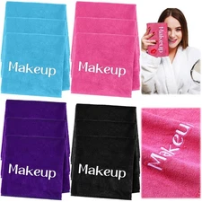 12 Pack Reusable Makeup Remover Cloths 13" x 13" Thick Microfiber Face Towels...