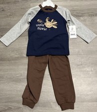 Boys Turkey and Touchdown Long Sleeve and Pants Set 2 pcs Outfit size 3-NWT