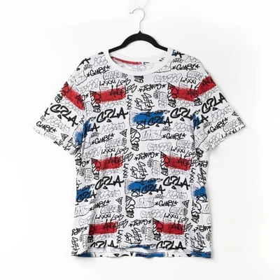 Guess Los Angeles Graffiti AOP T-Shirt White Streetwear Tee L - Image 1 of 4