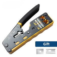 Crimp Tool Pass through Ethernet Crimping Tool for Cat6 Cat5 Cat5E RJ45 Connecto