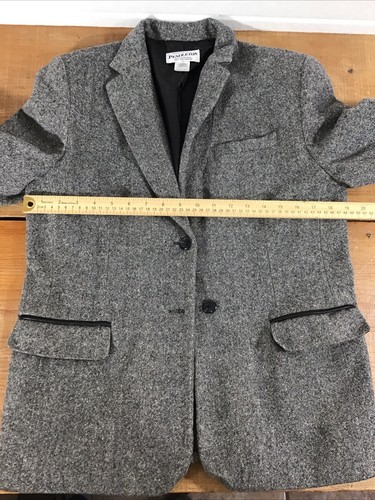 Vintage Pendleton Blazer Jacket Women's 12 Gray 100% Wool Made in USA - Picture 18 of 19