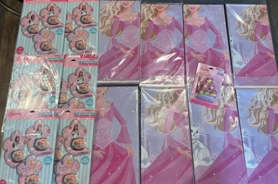 Hallmark 2007 Vintage Barbie Birthday Party Lot Candle Table Cover Cupcake New