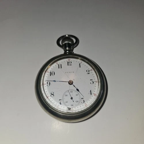 Antique Elgin Pocket Watch c.1909 – 7 Jewel – Silverode Case – Runs – Train Case