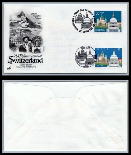 US FDC # 2532 50c Switzerland  ArtCraft Switzerland Combo Pictorial 1991, 9Q4604