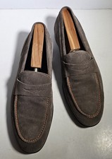 349 Bruno Magli Silas Gray Suede Leather Loafers Shoes Mens 10.5 US