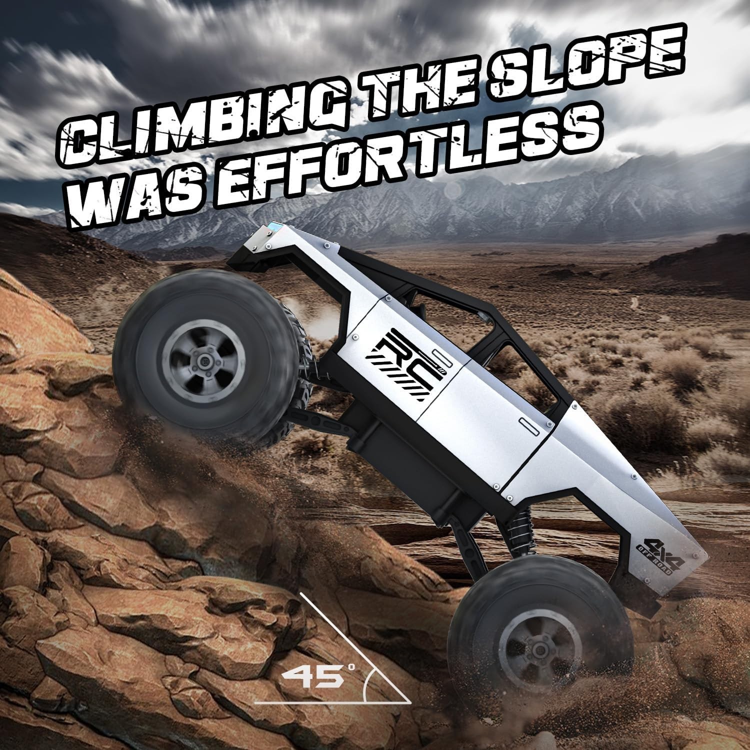 1:12 Scale RC Cars Remote Control Car, 4WD Off-Road Truck, Metal 1:12, Silver