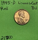 1945 D  Lincoln Wheat Cent / Penny 1c BU Uncirculated