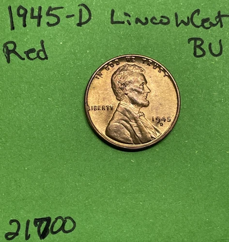 1945 D  Lincoln Wheat Cent / Penny 1c BU Uncirculated