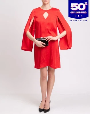 Mini Vestido Cristinaeffe Jacquard IT42 US6 UK10 M Rojo Hecho en Italia PVP €290 - Imagen 1 de 4
