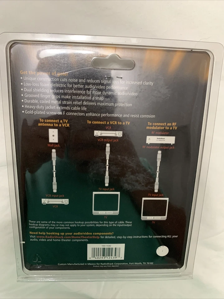 Radio Shack  Gold series coaxial cable  6ft  # 15-1542 - Image 2 of 4