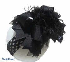 Black Hair Bow Big Black Headband Toddler Hairbows Feather Bows Over The Top Bow