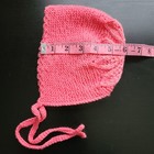 Knitted bonnet for babies with leaf pattern and garter stitch Pink Size 5-8 Mnts — photo 4