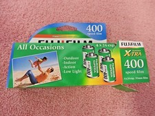 4 Rolls 400 35mm Film - 24 Exposures 3 are Fuji  1 is Kodak - Open Box
