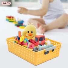24Pack Classroom Storage Baskets Bins Colorful Plastic Organizer Basket for Home