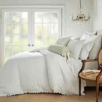 DISCONTINUED Wamsutta Vintage Lantier Embroidery KING Duvet Set + 2 Shams White