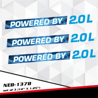 POWERED BY 2.0L Decal Sticker for CIVIC FIESTA GOLF PASSAT A3 TLX BENZ ...