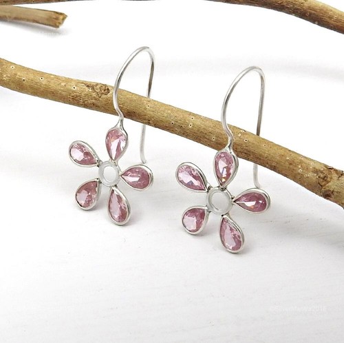 Cubic Zirconia Stone Hook Dangling Birthday Earrings Jewellery Sterling Silver