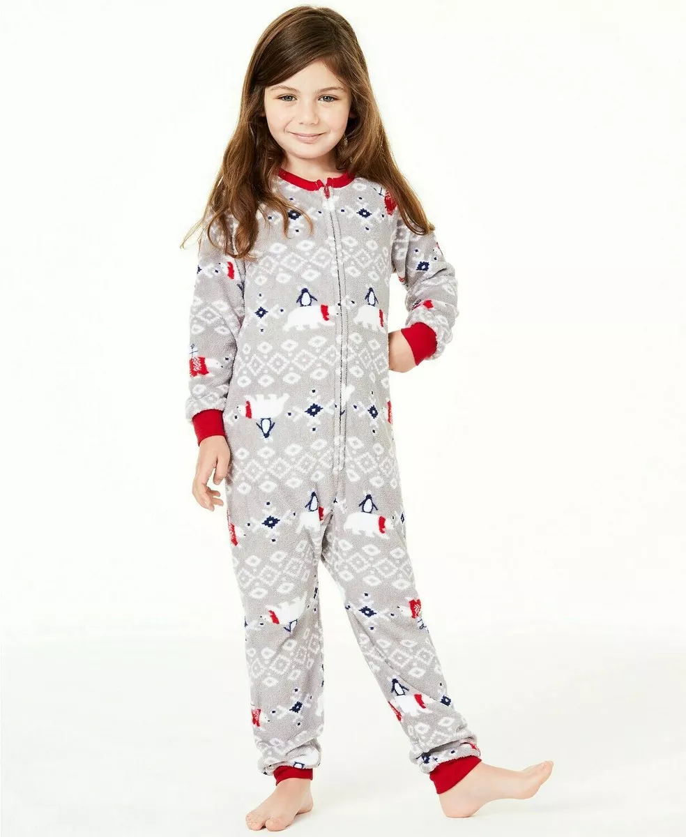 Family PJs Kids Unisex Polar Bear Cozy Fleece Pajama Holiday Size