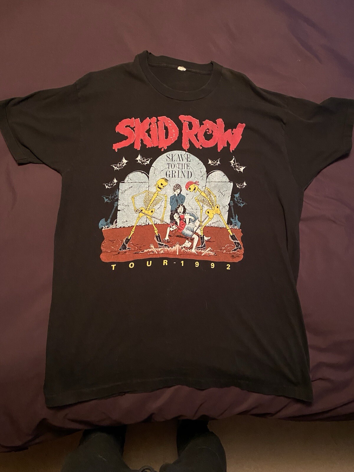 FILA T shirt nera quasi nuova Skid Row Soundgarden grafica 1992 Tour Band XXXL