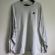 Nike Longsleeve Size 2XL Gray with Black Embroirded Text and Swoosh Made in USA