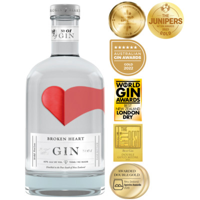 BROKEN HEART Gin aus Neuseeland 700ml 40% - 57,13 /Liter