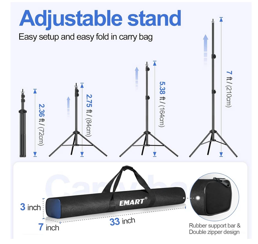 Background Support Photo Video Studio Portable Kit 2 Sandbags 8 Clamps Carry Bag - Image 3 of 4