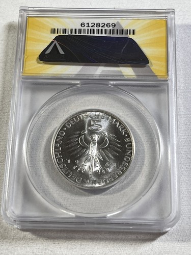 1968-D Germany 5 Mark Silver Coin Graded MS 65 by ANACS Max Pettenkoffer - Picture 4 of 4