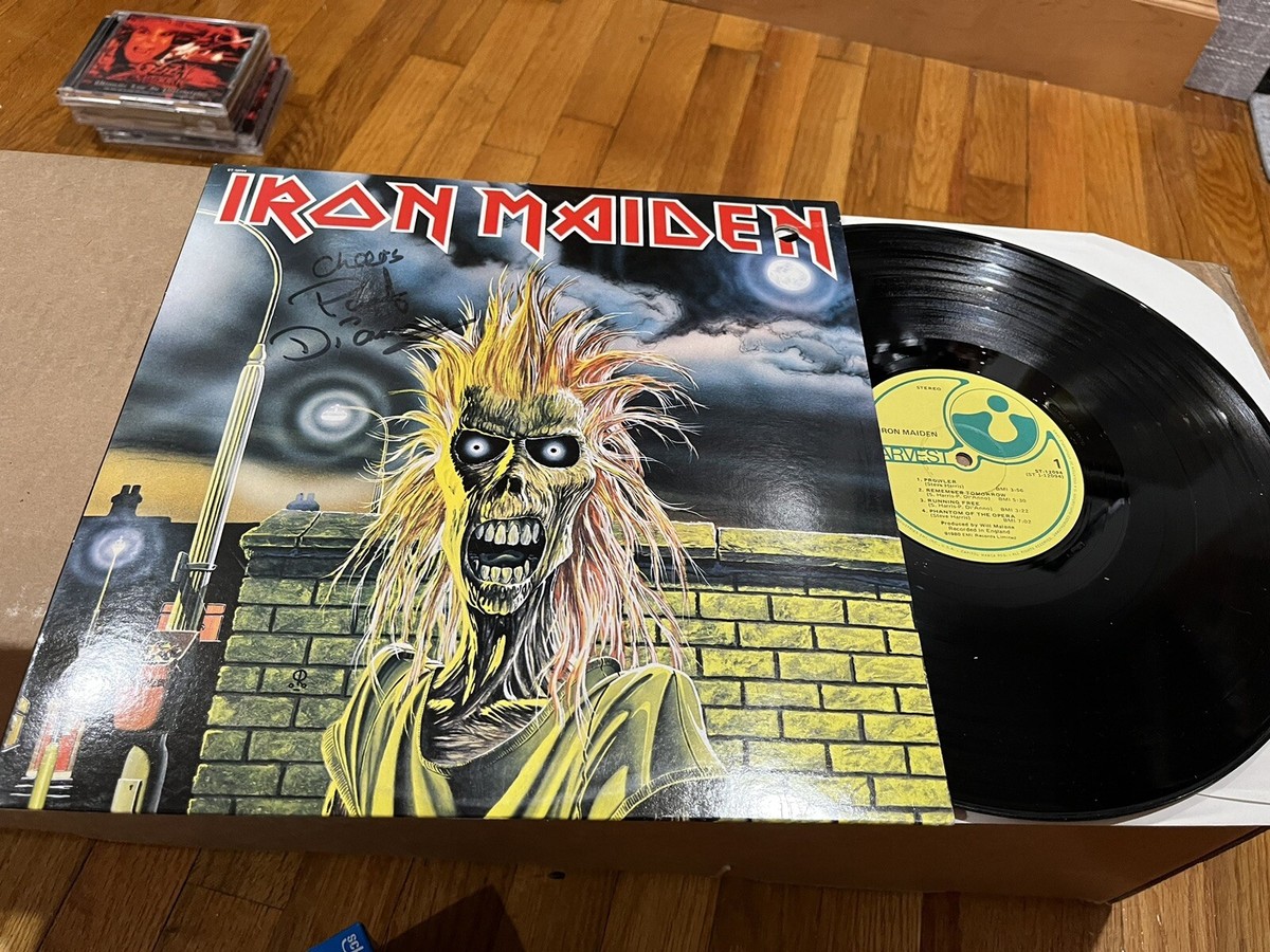 Iron Maiden Signed Paul Di'Anno S/T Harvest Label Unplayed Beckett