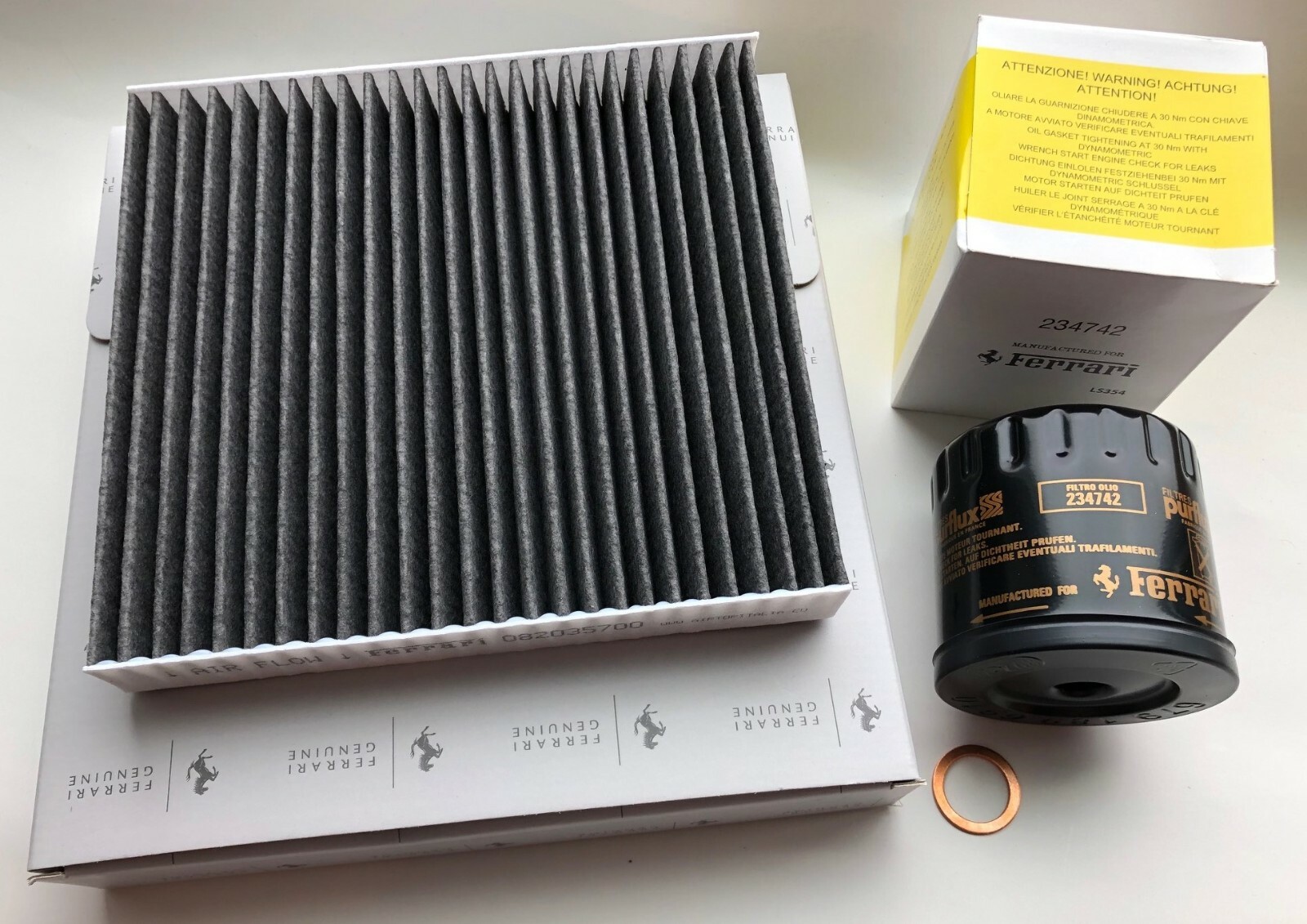 Ferrari California Ann.Svc. Kit # CALKIT Oil & Pol Filter W/washer Algar Ferrari