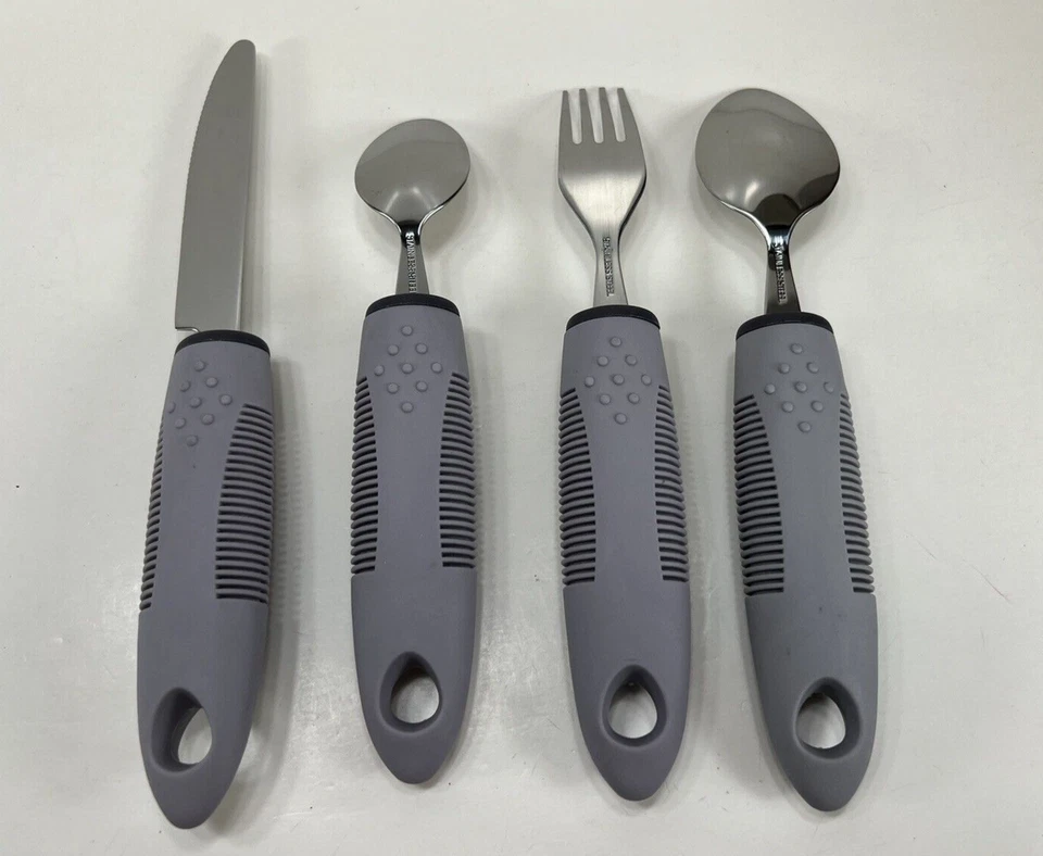 Cubiertos para artritis adaptables con peso grueso fácil agarre manos temblorosas Parkinsons Foto 3 de 4