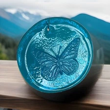 Blenko Glass Suncatcher - Butterfly - Turquoise