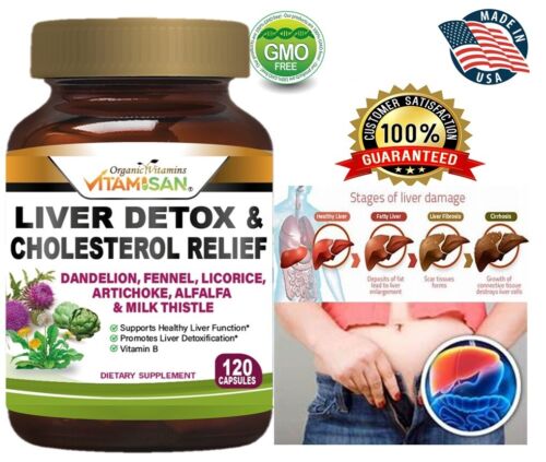 #1 Tablets liver clean health support fat naturals detox cleanse 120 cap - Picture 1 of 8
