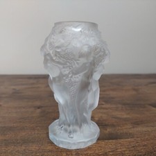 Art Deco Frosted Glass Bacchantes Vase with Dancing Nudes & Grape Harvest Motif — listing 3